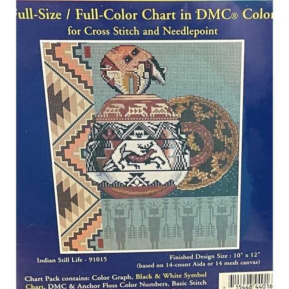 Cross Stitch Candamar Designs Indian Still Life Perfect Color Chart Full Size - Picture 3 of 6